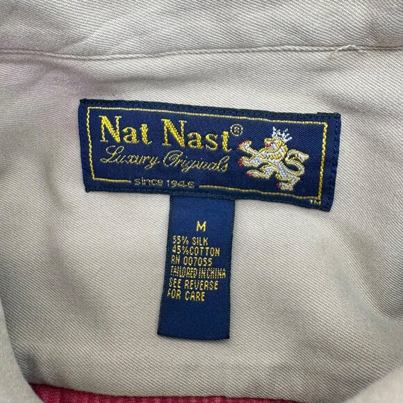Nat Nast Luxury Originals Corduroy Button-Up Shirt sz Medium Pink Salmon - Picture 2 of 4